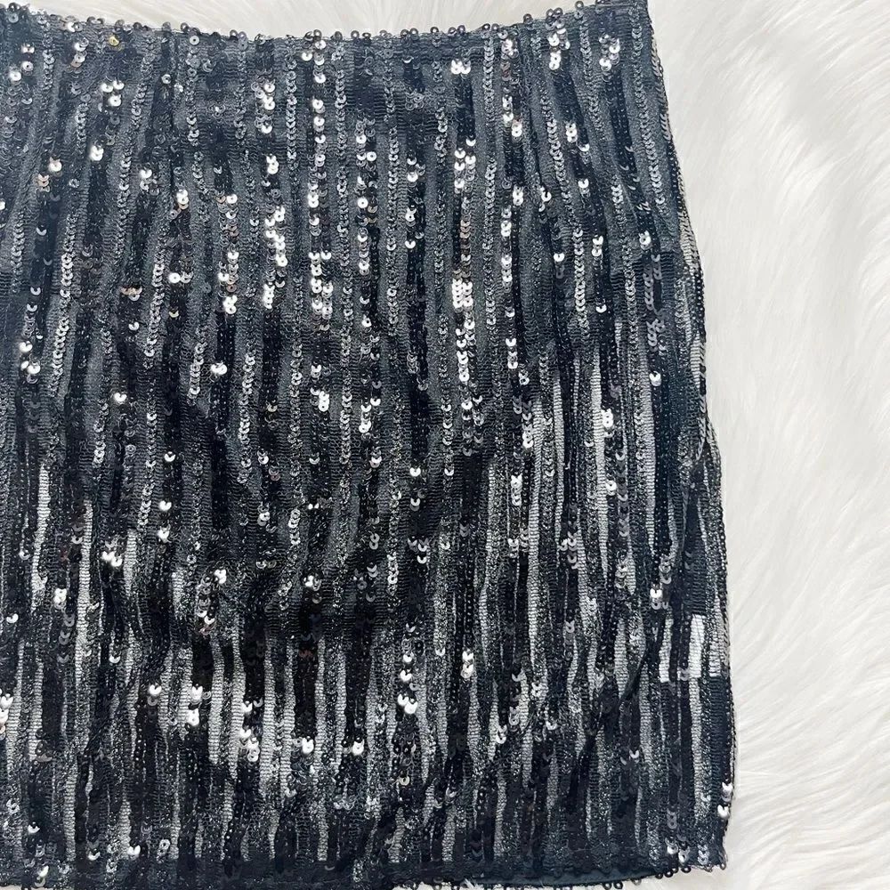 Hidden Sequin Mini Skirt Black Size 6